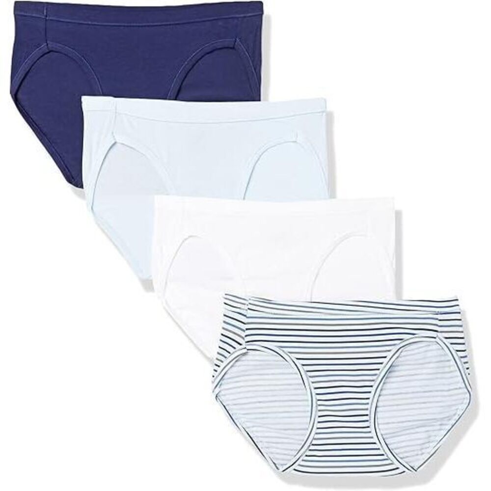 Womens 5-Pack Ultimate Comfortsoft Stretch Panty Bikini Style Underwear, White,